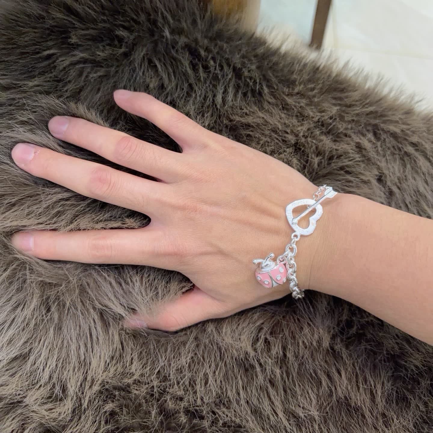 Tiffany & Co. Silver Ladybug Charm Bracelet